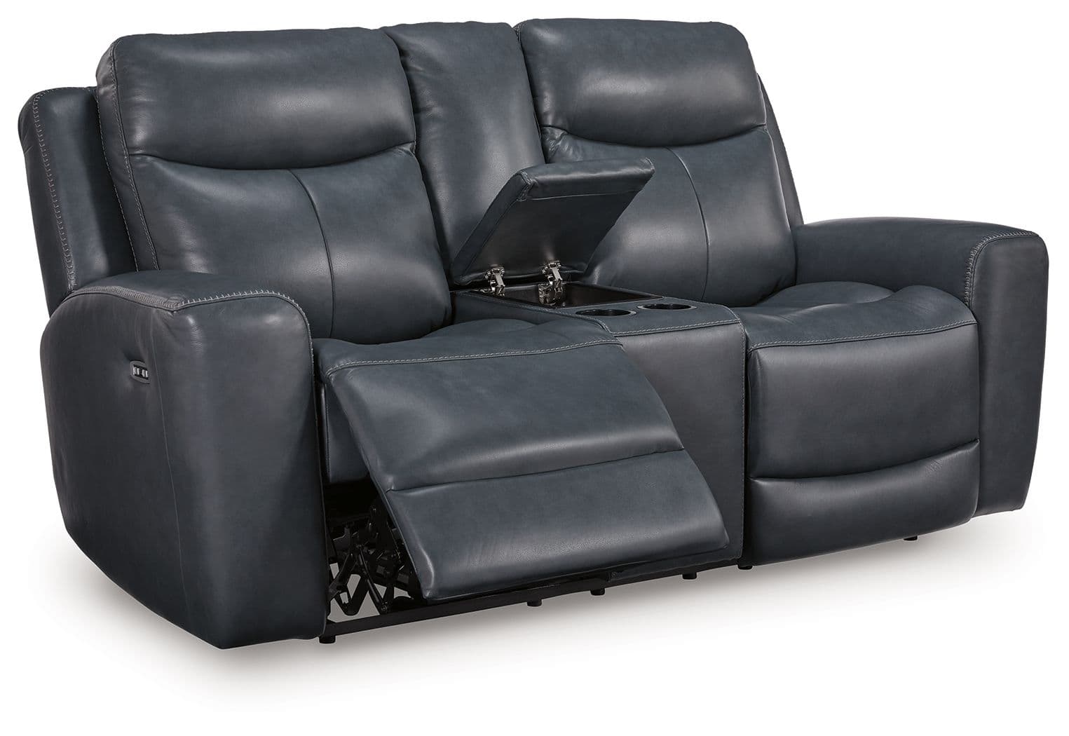Bexhurst - Power Reclining Loveseat With Console / Adjustable Headrest - Admiral