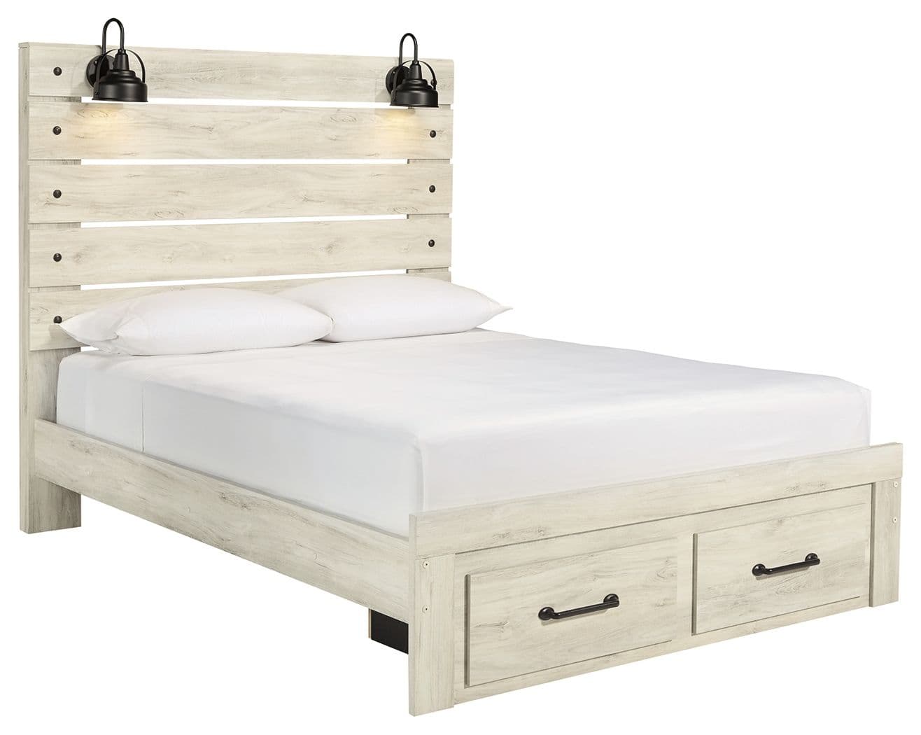 Queen Panel Bed With 2 Storage Drawers