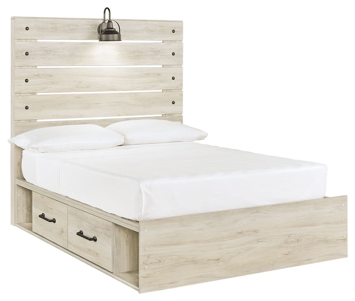 Full Panel Bed With Side Storage Drawers