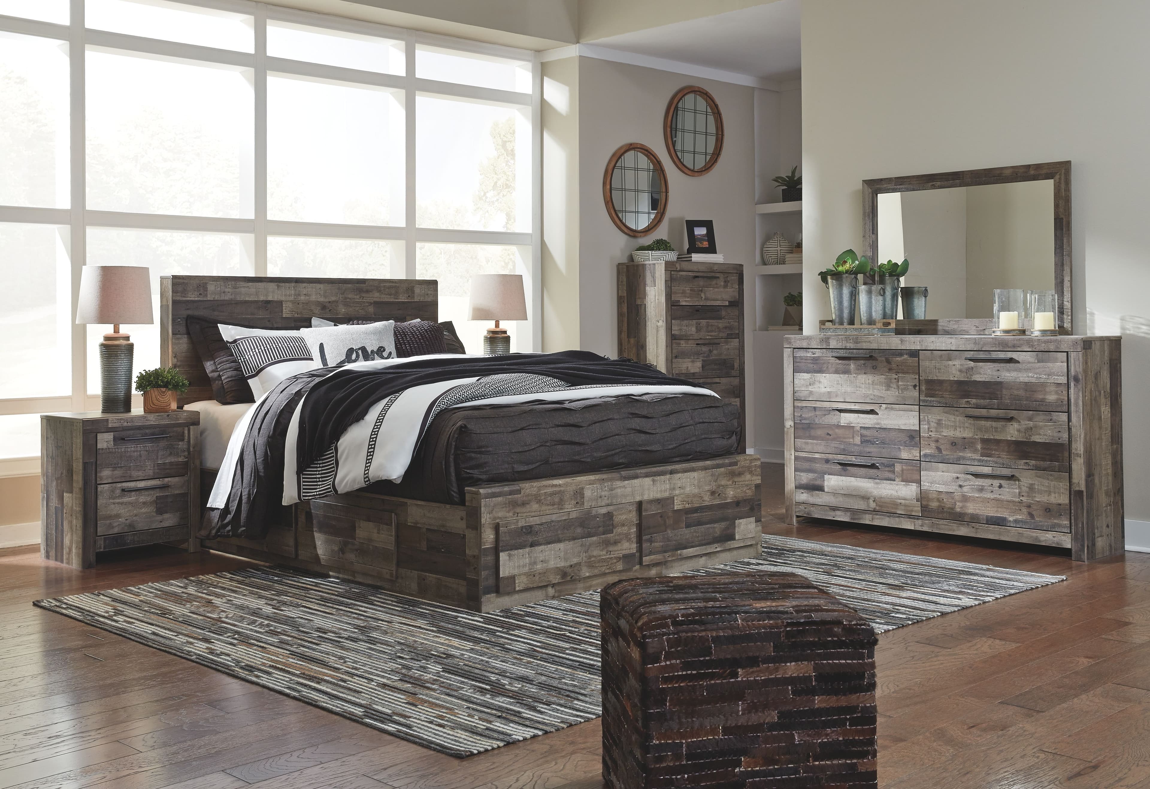 8 Pc. · Dresser, Mirror, Chest, Full Panel Bed with 2 Storages
