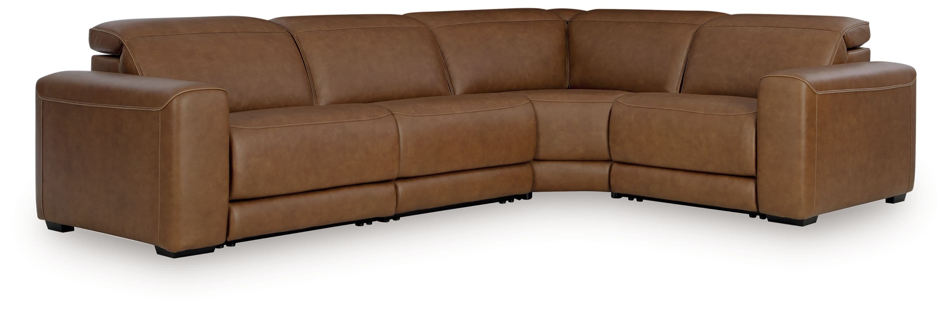 Magic Man - 4-Piece Power Reclining Sectional - Caramel
