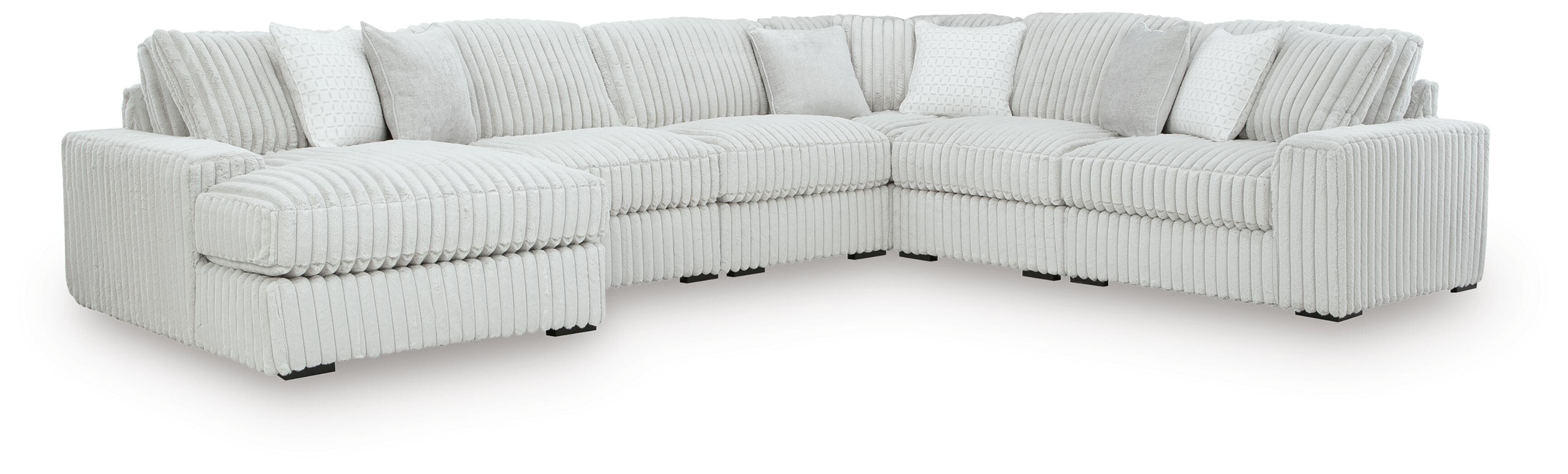 Stupendous - 6-Piece Sectional With LAF Corner Chaise - Alloy