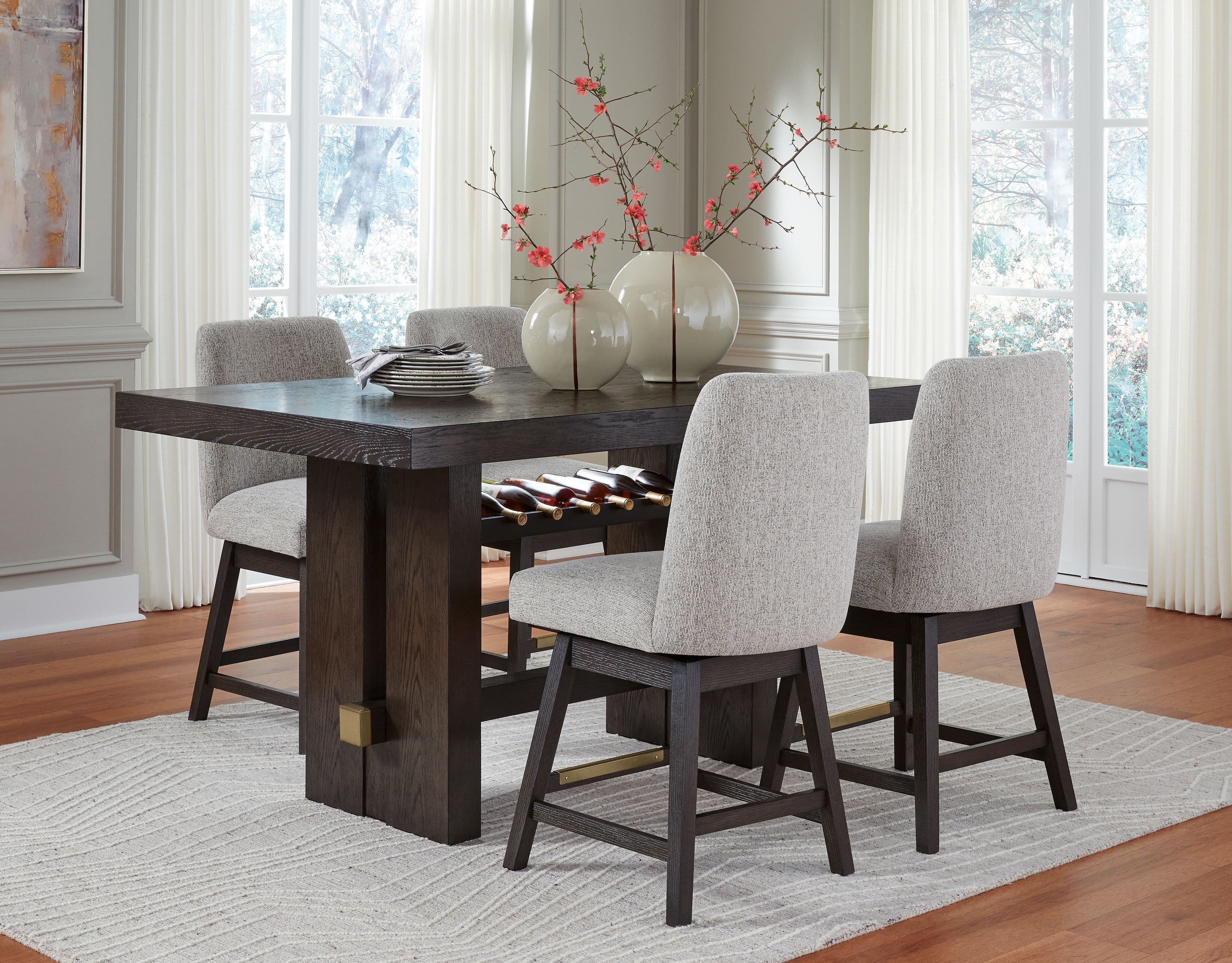 5 Pc. · Rectangular Counter Table, 4 Barstools
