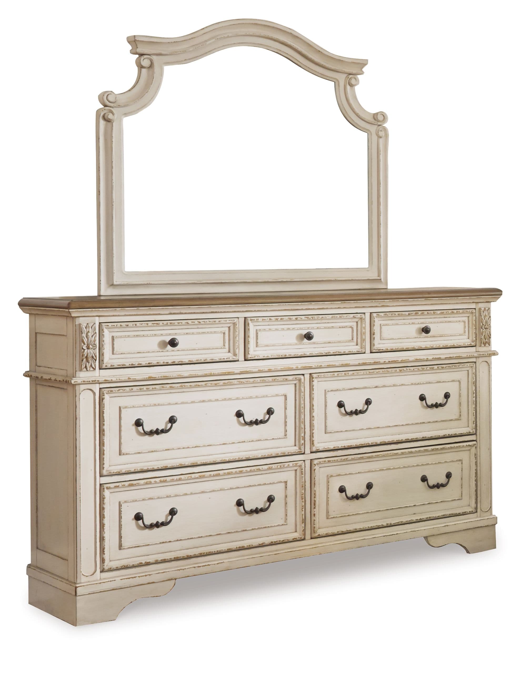 Dresser, Mirror · 7-drawer · Two-tone