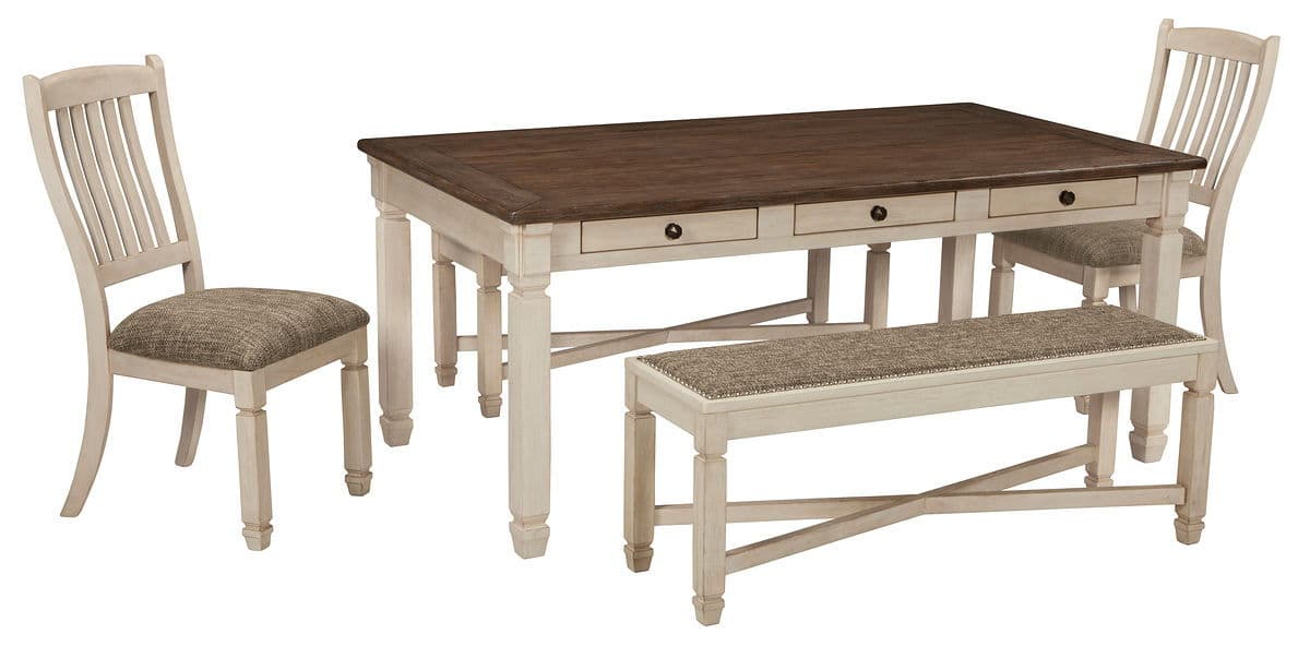 5 Pc. · Dining Room Table, 2 Side Chairs, Bench (2)