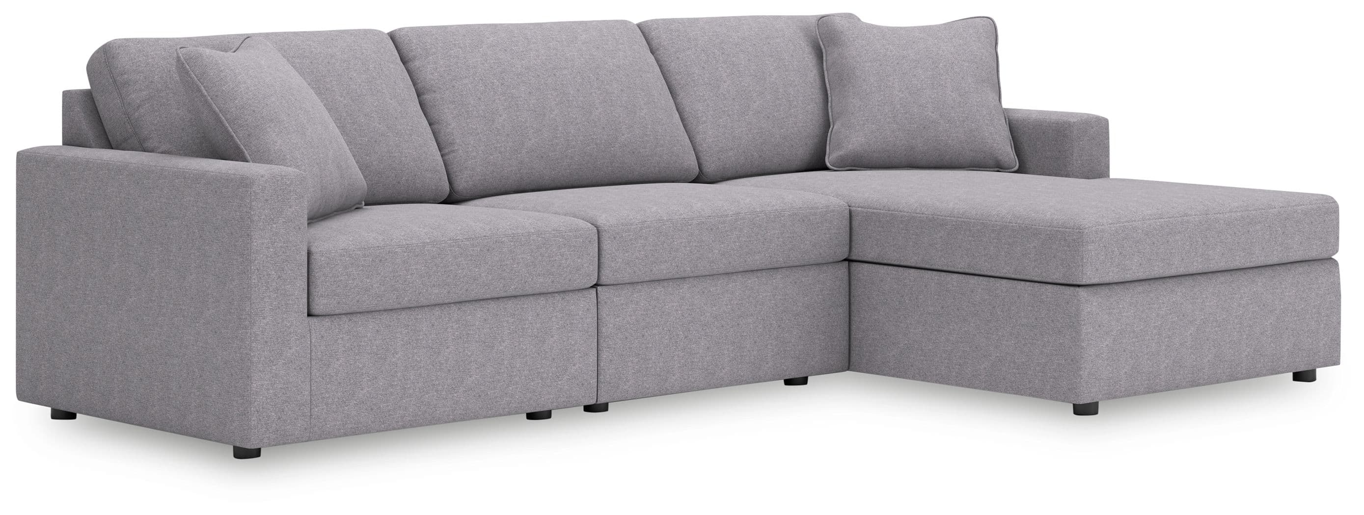 3-Piece Sectional With Raf Corner Chaise · Granite