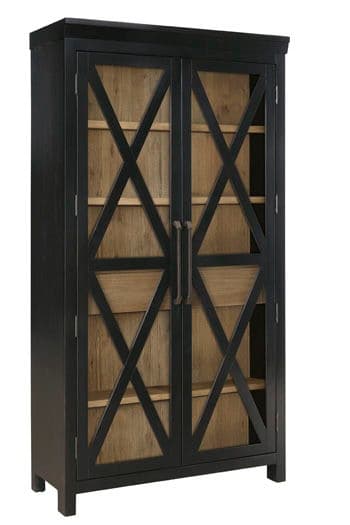Ridgester - Display Cabinet - Light Brown / Black